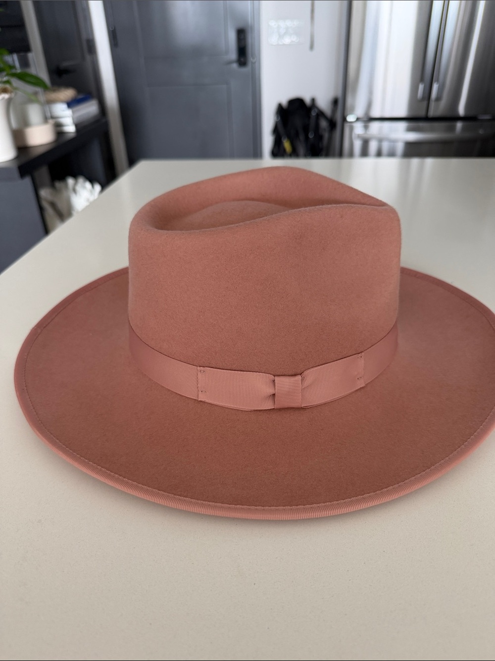 GIGI PIP Wide Brim Fedora Hat - Dusty Rose Pink - Picture 3 of 9